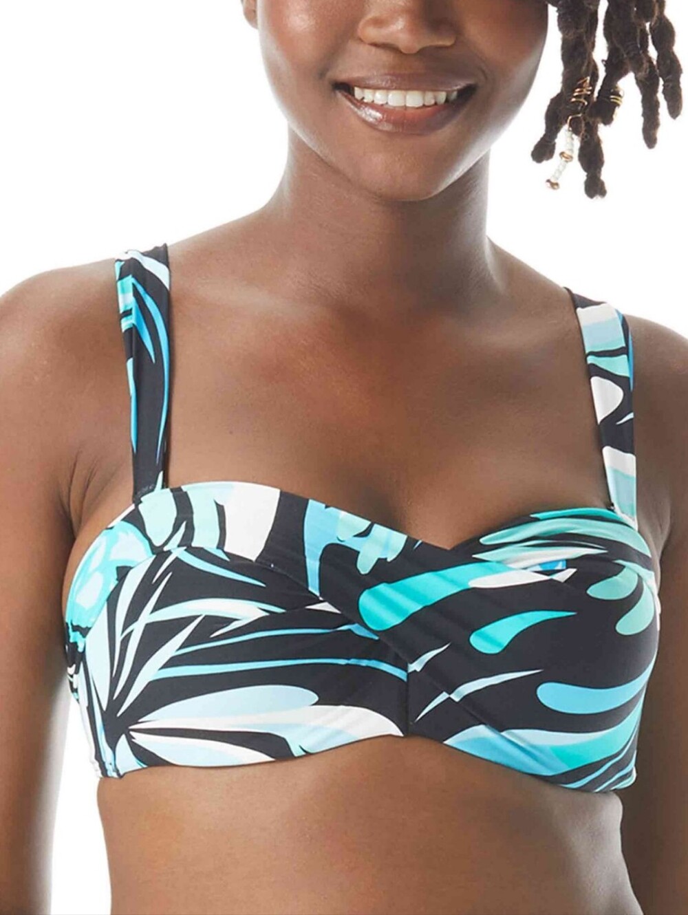 Coco Reef Cassis Swirl Five-Way Bra Sized Bikini 36/38DD Swim Top